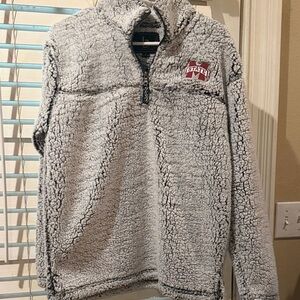 Boxercraft Light Gray Sherpa Zip-Up Sweater